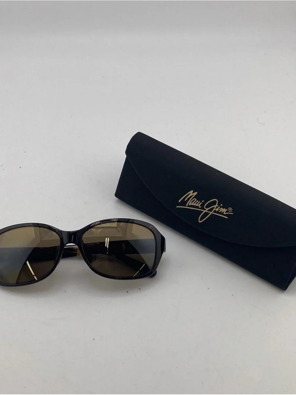Maui Jim Black Frame Sunglasses with Brown Lenses